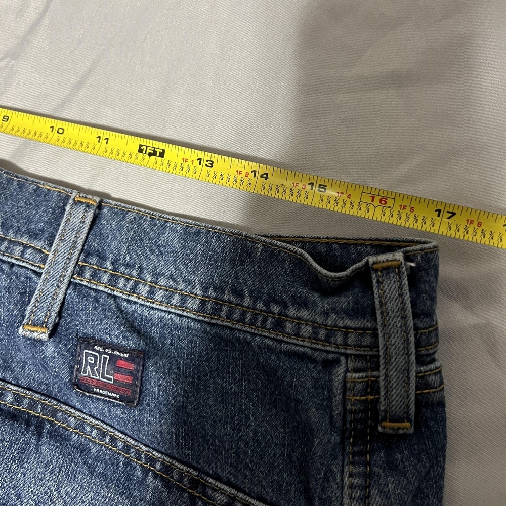 Polo Ralph Lauren Jeans Men 38x30 Blue Relaxed Wide Leg Military Carpenter Denim - Picture 8 of 10